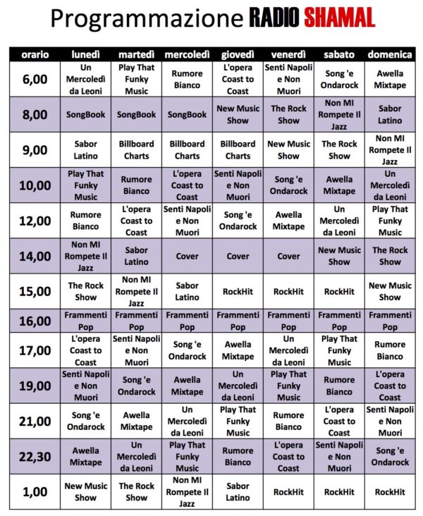 Programmazione Estate 2017